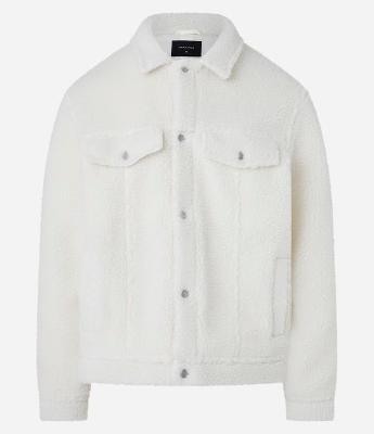 Jaqueta Trucker em Sherpa com Gola Lapela