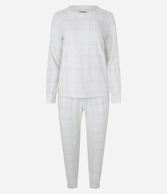 Pijama Longo em Plush Estampa Xadrez