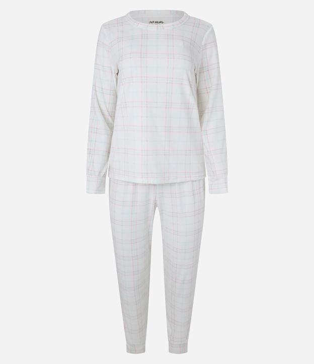 Pijama Longo em Plush Estampa Xadrez - 1