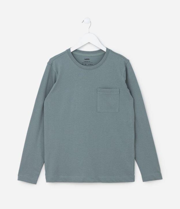 Camiseta Infantil Básica com Bolsinho - Tam 5 a 14 Anos - 1