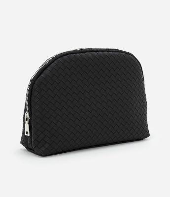 Nécessaire Trapezio em PU com Textura e Zíper
