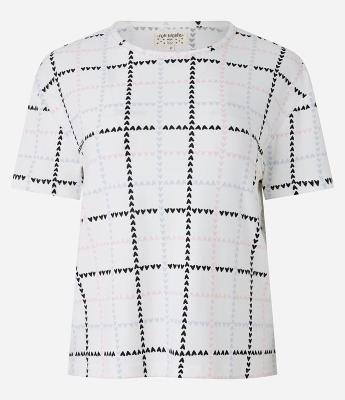 Blusa de Pijama Toque Suave com Estampa Coração Xadrez