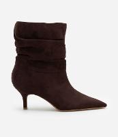 Bota Slouch com Bico Fino em PU e Camurça - 1