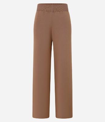 Calça Reta em Tricô com Cós Elástico