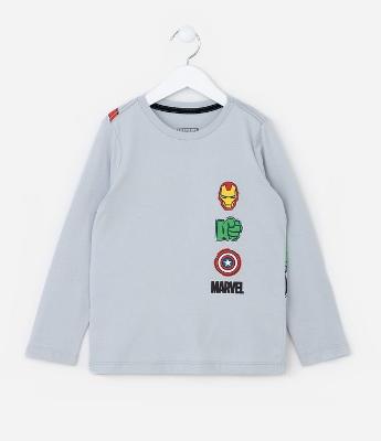 Camiseta Infantil com Estampa Frente e Costas Avengers - Tam 2 a 8 Anos