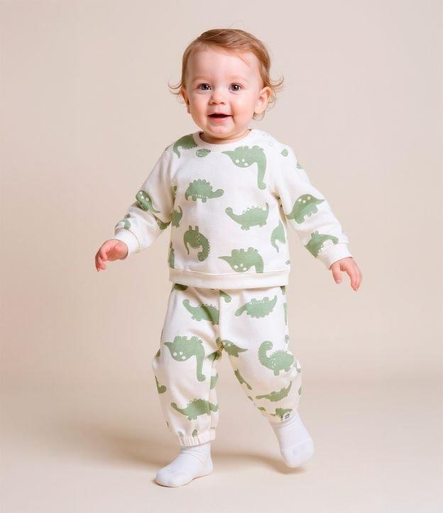 Conjunto Infantil Quentinho com Estampa Dinos - Tam 0 a 18 meses - 2