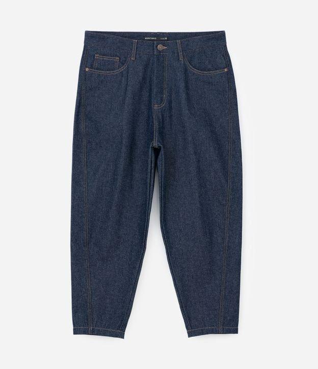 Calça Balloon em Jeans com Efeito Resinado - 1