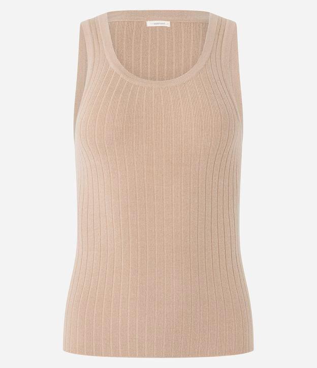 Blusa Regata em Tricot com Textura Canelada - 1