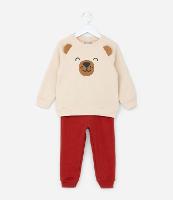 Conjunto Infantil com Estampa Interativa de Ursinho com Orelhas - Tam 1 a 6 Anos - 1