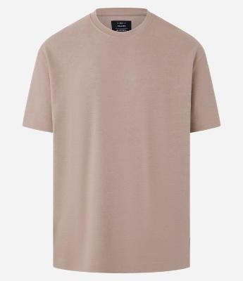 Camiseta em Algodão Texturizado em Gola Redonda