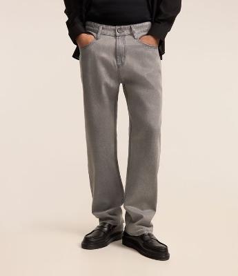 Calça Baggy em Jeans Resinado