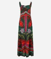 Vestido New Midi em Viscose com Estampa com Fenda - 1