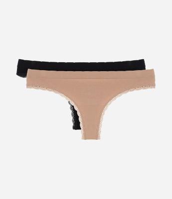 Kit 02 Calcinhas Biquíni em Poliamida Sem Costura