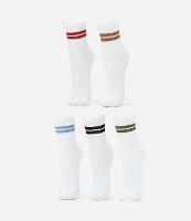 Kit 05 Meias Infantis Cano Alto com Listras - Tam 23 a 39 - 1