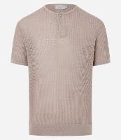 Camiseta Regular Gola Redonda com Botões e Efeito Crochê - 1