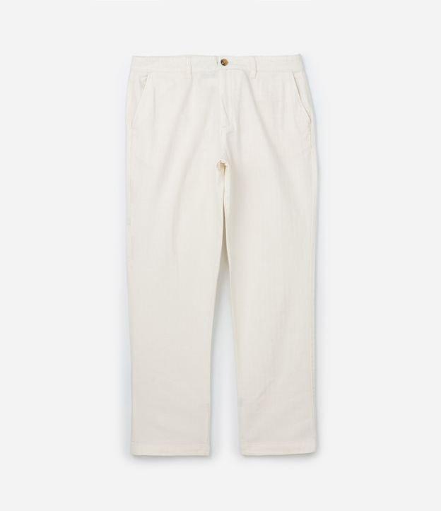Calça em Algodão com Textura Quadriculada - 1