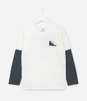 Camiseta Infantil com Estampa Frente e Costa Skater - Tam 5 a 14 Anos - 1