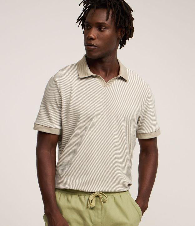 Camisa Polo Comfort com Textura Diagonal - 1