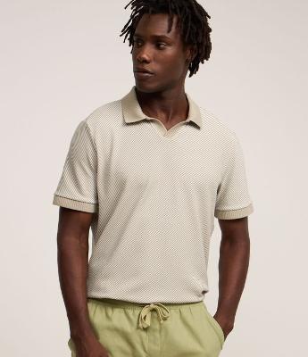 Camisa Polo Comfort com Textura Diagonal