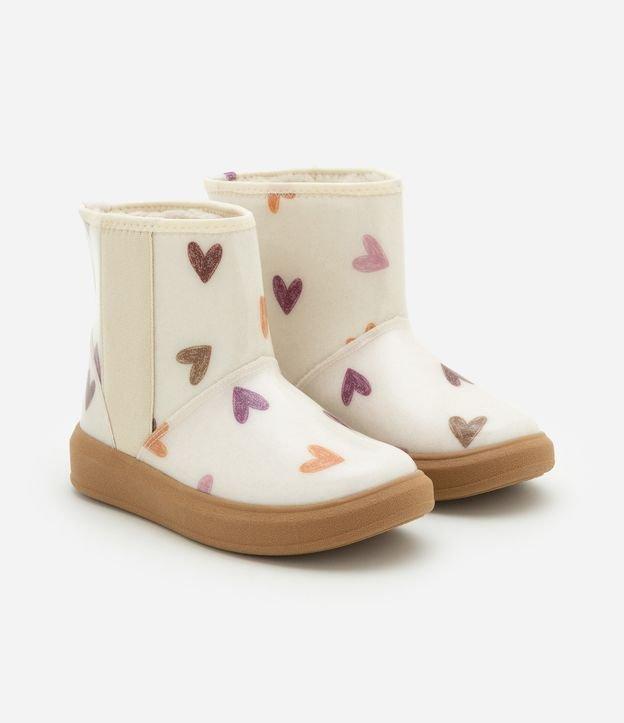 Bota Infantil com Forro Peludinho e Estampa Corações - Tam 28 a 36 - 1