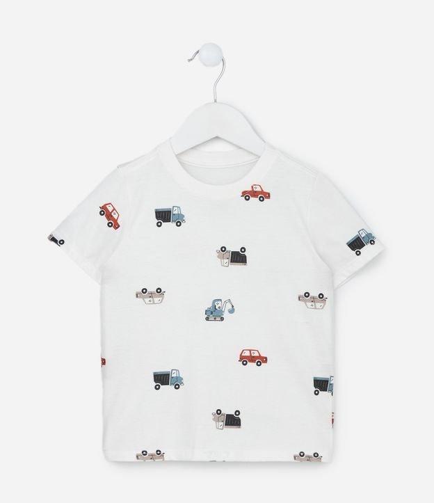 Camiseta Infantil com Estampa Carrinhos - Tam 1 a 6 Anos - 1