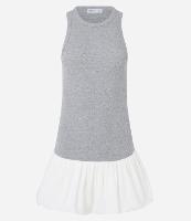 Vestido Curto Balonê em Ribana com Fundo Mescla - 1