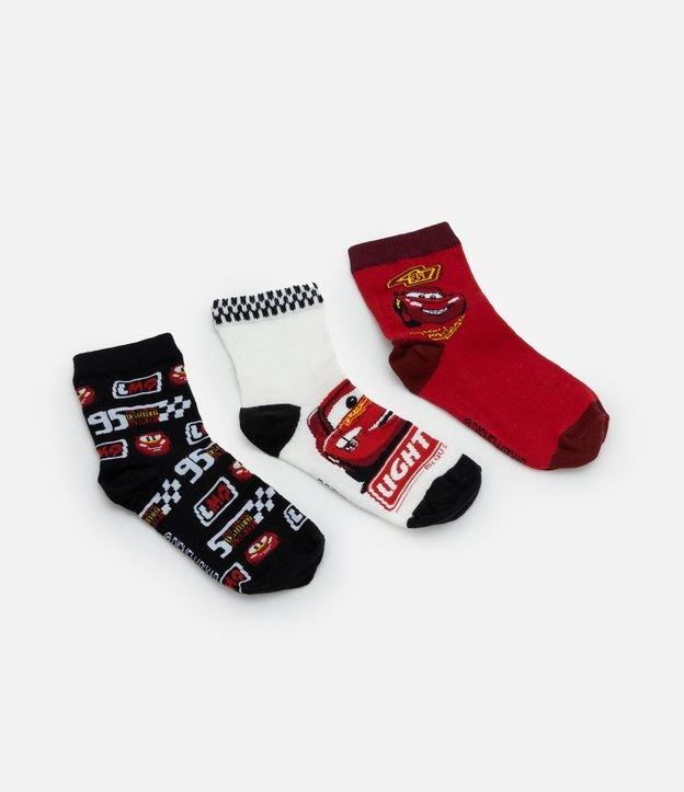 Kit 03 Meias Infantis com Estampado Carros - Tam 19 a 30 - 1