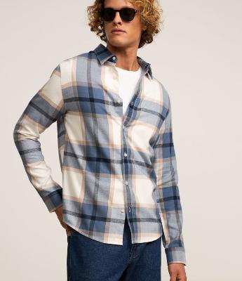 Camisa Manga Longa em Flanela Xadrez