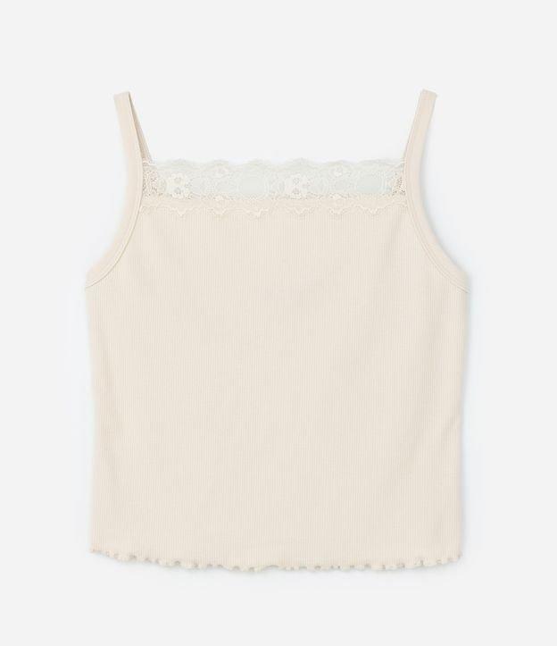 Regata em Ribana com Rendinha no Decote Curve & Plus Size - 1