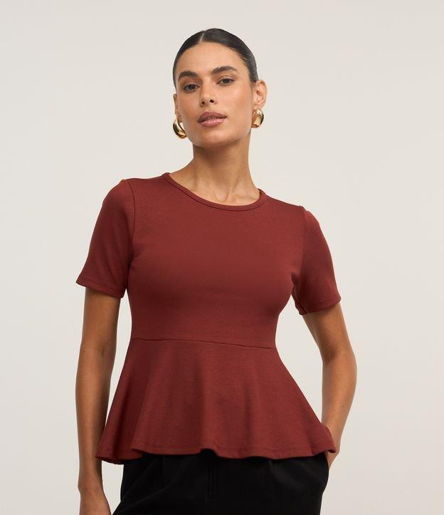 Blusa Peplum em Ribana com Babado na Barra - 1