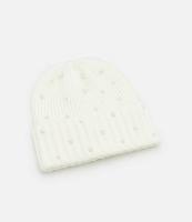 Touca com Dobra em Tricô com Aplicação de Pérolas - 1