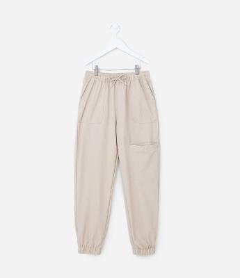 Calça Jogger Infantil com Bolso na Perna - Tam 5 a 14 anos