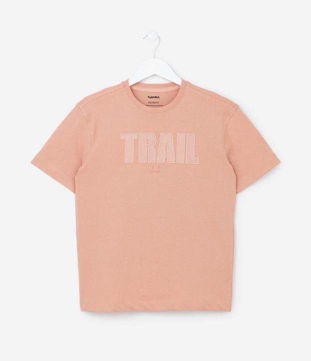 Camiseta Regular com Bordado  Lettering Trail - Tam 5 a 14 Anos - 1