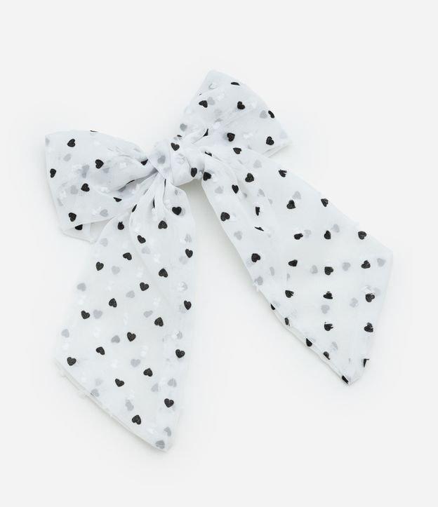 Presilha de Cabelo Infantil Laço com Estampa Mini Corações - Tam Único - 1