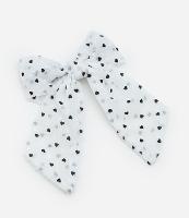 Presilha de Cabelo Infantil Laço com Estampa Mini Corações - Tam Único - 1