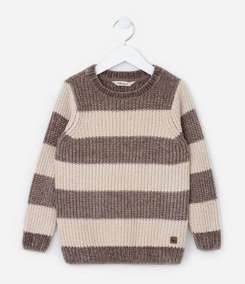 Suéter Infantil com Estampa de Listras - Tam 1 a 5 Anos