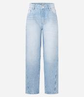 Calça Balloon em Jeans com Recorte Lateral - 1