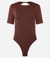 Body em Microfibra com Torcido na Gola e Decote nas Costas - 1