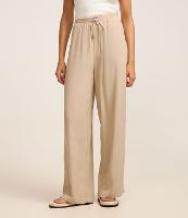 Calça Wide Leg em Viscolinho com Cós Elástico - 2