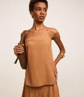 Blusa em Viscolinho Tomara que Caia com Fenda na Barra - 1