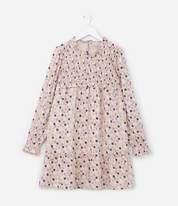 Vestido Infantil com Estampa Floral - Tam 5 a 14 Anos - 1