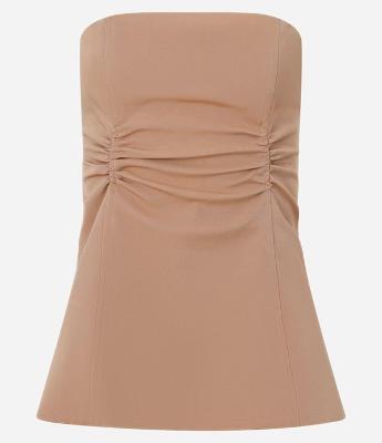 Blusa Corset em Crepe com Franzidos e Lastex