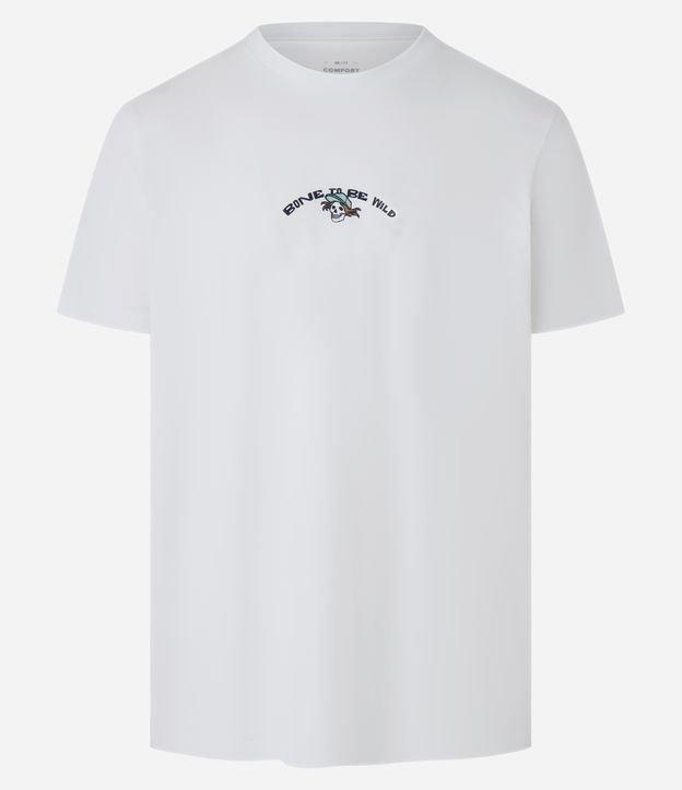 Camiseta Comfort em Algodão com Estampa de Esqueleto Surfista - 1