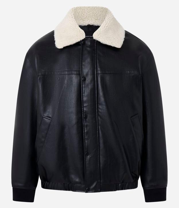 Jaqueta em Material Sintético com Gola em Sherpa - 1