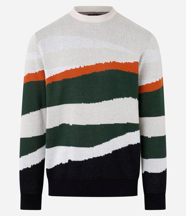 Suéter em Algodão com Bloco de Cores - 1