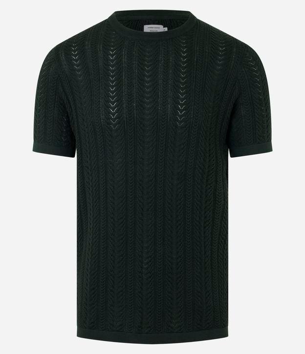 Camiseta Regular com Textura Trançada - 1