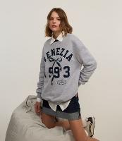 Casaco em Moletom com Forro Fleece e Estampa em Lettering - 1