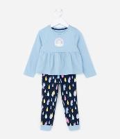 Pijama Infantil em Ribana com Estampa Arco-Íris - Tam 2 a 4 Anos - 1