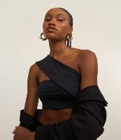 Blusa Cropped com Um Ombro Só e Alça Larga - 2