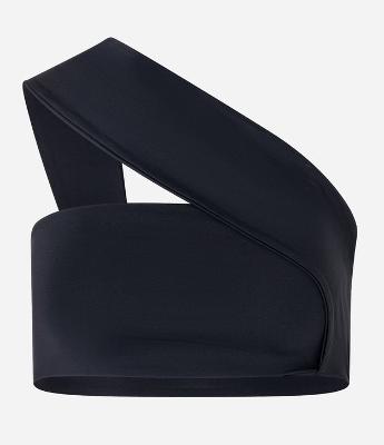 Blusa Cropped com Um Ombro Só e Alça Larga